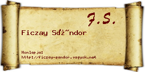 Ficzay Sándor névjegykártya